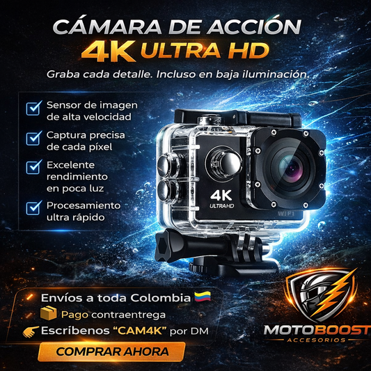 ⚡ CÁMARA DE ACCIÓN 4K ULTRA HD