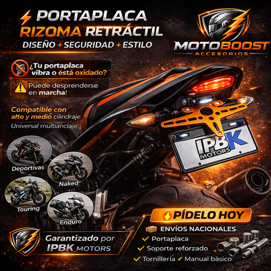 ⚡ PORTAPLACA RIZOMA RETRÁCTIL DISEÑO + SEGURIDAD + ESTILO